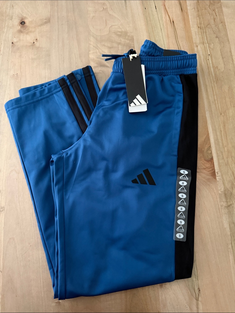 adidas Blue Jogger Sweatpants with Black Side Panels